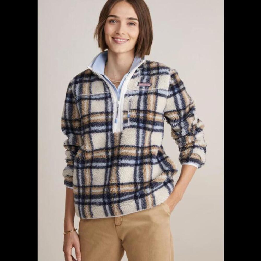 Vineyard Vines SuperShep Women’s Plaid Fleece Pullover